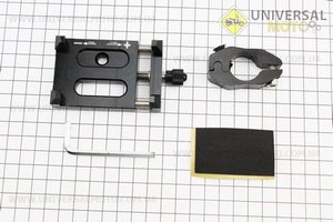 Тримач телефону на кермо металевий, ширина 50-100мм регульована, Чорний. ATS (Різне / UM3541-V92)