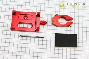 Тримач телефону на кермо металевий, ширина 50-100мм регульована, Червоний. SUMOCHEPIN (Різне / UM3541-V93)