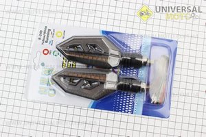 Поворот діодний на гнучкій ніжці + габарит білий LED СТРЕЛА "секвентальний", 2 штуки. CYT (Освітлення повороти / UM3542-V06)