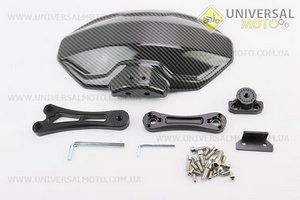 Крило заднє універсальне, чорне кріплення на одну сторону з регулюванням нахилу (бризковики) TUNING, КАРБОН. C/Bright (Різне / UM3543-V76)