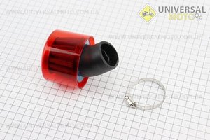 Фільтр повітряний нульовий 35мм 45 градусів з ковпачком прямим, червоний, тип 2. Китай (Повітряний фільтр / UM3545-V57)