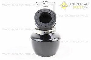 Фільтр повітряний нульовий 35/42 / 50мм 45град. "ТУРБИНА" чорний. Китай (Разное / UM3546-V44)