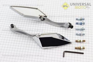 УЦІНКА Дзеркала комплект "ПАРАЛЕЛОГРАМ" сірий, м8/10 (з регулюванням нахилу) (невеликі сколи, див. фото). Китай (Разное / UM3546-V59)