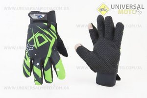 Рукавички мотоциклетні L-чорно / салатові (сенсорний палець). FOX (Мотоекіпировка / UM3550-V35)