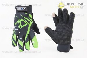 Рукавички мотоциклетні L-чорно / салатові (сенсорний палець). FOX (Мотоекіпировка / UM3550-V36)