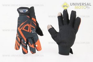 Рукавички мотоциклетні L-Чорно-Помаранчеві (сенсорний палець). FOX (Мотоекіпировка / UM3550-V38)