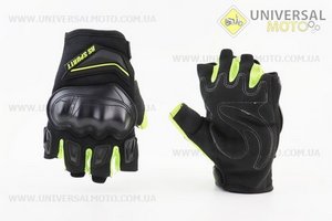 Рукавички мотоциклетні без пальців L-Чорно-Салатові. RS SPURTT (Мотоекіпировка / UM3551-V01)