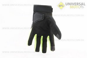 Рукавичка мотоциклетна (ЛІВА) L-Чорно-Салатова (сенсорний палець). PRO BIKER (Мотоекіпировка / UM3551-V80)