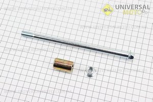 Вісь переднього колеса d10мм; L180мм + втулка, гайка, тип 2. Китай (Запчастини для мопеда Дельта / UM3570-V45)