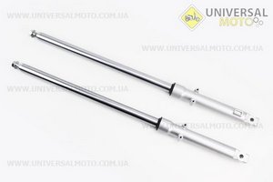 Амортизатор передній лівий, правий комплект L-655мм D-25мм (пружина всередині). Китай (Запчастини для мопеда Дельта / UM3570-V68)