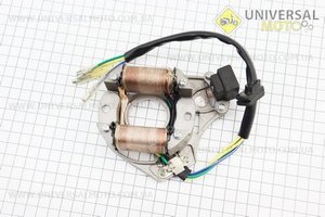 Статор магнето (генератора) (2 котушки роз'єм "мама 3+1"). Китай (Запчастини для мопеда Дельта / UM3570-V85)