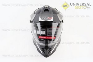 Шолом кросовий/ендуро/АТV зі склом BLD-819-7 S (55-56см), ЧОРНИЙ матовий з біло-сірим малюнком. BLD (Шоломи / UM3600-V14)