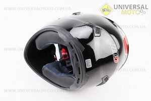 Шолом інтеграл, закритий+окуляри BLD-М61 S (55-56см), ЧОРНИЙ глянець. BLD (Шоломи / UM3600-V39)