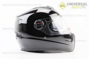 Шолом інтеграл, закритий+окуляри BLD-М61 S (55-56см), ЧОРНИЙ глянець. BLD (Шоломи / UM3600-V39)