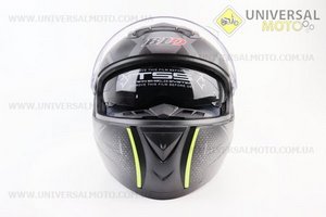 Шолом інтеграл, закритий+окуляри BLD-М61 S (55-56см), ЧОРНИЙ матовий з салатово-сірим малюнком. BLD (Шоломи / UM3600-V40)