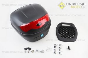 Кофр середній (пластмасовий) 385*385*295мм, кріплення болт-баранчик, чорний матовий YM-0808. YUNMING (Шоломи / UM3600-V73)