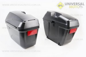 Кофри бічні (пластмасові) 470*230*370мм, кріпл. рамка універсальна, чорні матові S-66. YUNMING (Кофри / UM3600-V74)