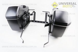 Кофри бічні (пластмасові) 470*230*370мм, кріпл. рамка універсальна, чорні матові S-66. YUNMING (Кофри / UM3600-V74)