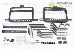 Кофри бічні (пластмасові) 470*230*370мм, кріпл. рамка універсальна, чорні матові S-66. YUNMING (Кофри / UM3600-V74)