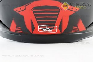 Шолом інтеграл, закритий HF-122 L, ЧОРНИЙ глянець з червоно-сірим малюнком IRON Q238 (можливі незначні дефекти). FXW (Шоломи / UM3601-V45)