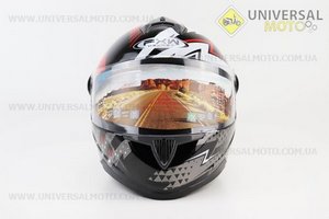 Шолом інтеграл, закритий HF-122 L, ЧОРНИЙ глянець з червоно-білим малюнком Q239 (можливий не працюючий повітрозабірник на бороді). FXW (Шоломи / UM3601-V46)