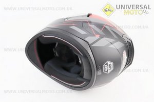 Шолом закритий (сертифікації DOT/ECE) + відкидні окуляри SCO-M67 M-чорний матовий з червоно-сірим малюнком. SCORPION (Шоломи / UM3601-V76)