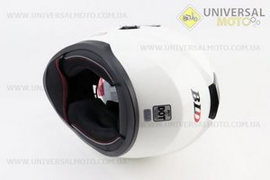 Шолом інтеграл, закритий (сертифікація DOT)+відкидні окуляри BLD-М66 S (55-56см), БІЛИЙ глянець. BLD (Шоломи / UM3602-V06)