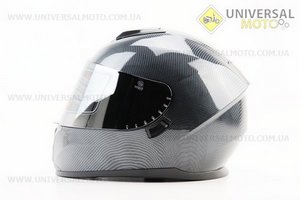 Шолом інтеграл, закритий (сертифікація DOT)+відкидні окуляри BLD-М66 S (55-56см), "КАРБОН" глянець. BLD (Шоломи / UM3602-V07)