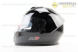 Шолом інтеграл, закритий (сертифікація DOT)+відкидні окуляри BLD-М66 S (55-56см), ЧОРНИЙ глянець. BLD (Шоломи / UM3602-V08)