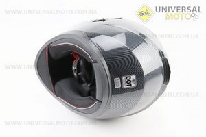 Шолом інтеграл, закритий (сертифікація DOT)+відкидні окуляри BLD-М66 М (57-58см), "КАРБОН" глянець. BLD (Шоломи / UM3602-V15)