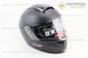 Шолом інтеграл, закритий (сертифікація DOT)+відкидні окуляри BLD-М66 М (57-58см), ЧОРНИЙ матовий. BLD (Шоломи / UM3602-V17)