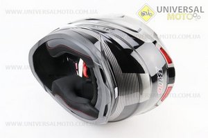 Шолом інтеграл, закритий BLD-M62 S (55-56см), ЧОРНИЙ глянець з біло-сірим малюнком. BLD (Шоломи / UM3602-V37)