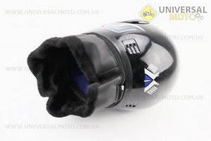 Шолом закритий HK-221 - чорний із синьо-сірим малюнком + комір (можливі подряпини, дефекти фарбування). HTK (Шоломи / UM3602-V43)