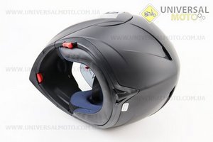 Шолом модуляр, закритий з відкидним підборіддям+відкидні окуляри BLD-158 М (57-58см), ЧОРНИЙ матовий. BLD (Шоломи / UM3602-V47)