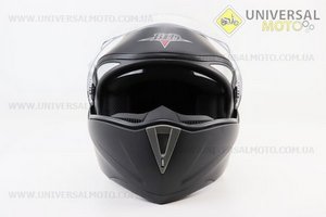 Шолом модуляр, закритий з відкидним підборіддям+відкидні окуляри BLD-158 М (57-58см), ЧОРНИЙ матовий. BLD (Шоломи / UM3602-V47)