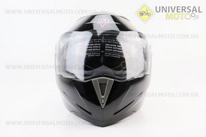 Шолом модуляр, закритий з відкидним підборіддям+відкидні окуляри BLD-158 S (55-56см), ЧОРНИЙ глянець. BLD (Шоломи / UM3602-V48)