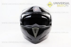 Шолом модуляр, закритий з відкидним підборіддям+відкидні окуляри BLD-158 S (55-56см), ЧОРНИЙ глянець. BLD (Шоломи / UM3602-V48)