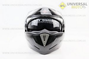 Шолом модуляр, закритий з відкидним підборіддям+відкидні окуляри BLD-158 М (57-58см), ЧОРНИЙ глянець. BLD (Шоломи / UM3602-V49)