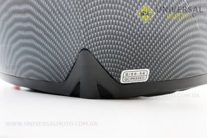 Шолом модуляр, закритий з відкидним підборіддям+відкидні окуляри BLD-158 S (55-56см), "КАРБОН" глянець. BLD (Шоломи / UM3602-V52)