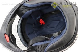 Шолом модуляр, закритий з відкидним підборіддям+відкидні окуляри BLD-158 М (57-58см), "КАРБОН" глянець. BLD (Шоломи / UM3602-V53)