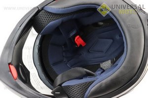 Шолом модуляр, закритий з відкидним підборіддям+відкидні окуляри BLD-158 М (57-58см), ЧОРНИЙ матовий з біло-сірим малюнком. BLD (Шоломи / UM3602-V54)