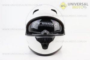 Шолом інтеграл, закритий (сертифікація DOT)+відкидні окуляри BLD-M67 М (57-58см), БІЛИЙ глянець. BLD (Шоломи / UM3602-V80)