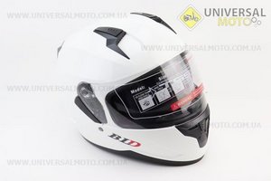 Шолом інтеграл, закритий (сертифікація DOT)+відкидні окуляри BLD-M67 М (57-58см), БІЛИЙ глянець. BLD (Шоломи / UM3602-V80)