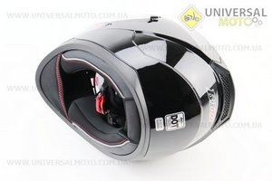 Шолом інтеграл, закритий (сертифікація DOT)+відкидні окуляри BLD-M67 М (57-58см), ЧОРНИЙ глянець. BLD (Шоломи / UM3602-V82)