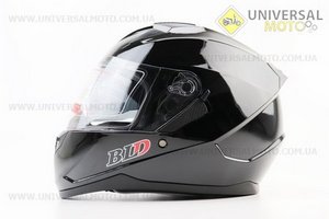 Шолом інтеграл, закритий (сертифікація DOT)+відкидні окуляри BLD-M67 М (57-58см), ЧОРНИЙ глянець. BLD (Шоломи / UM3602-V82)