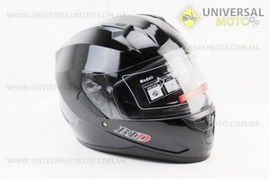 Шолом інтеграл, закритий (сертифікація DOT)+відкидні окуляри BLD-M67 М (57-58см), ЧОРНИЙ глянець. BLD (Шоломи / UM3602-V82)