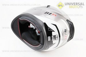 Шолом інтеграл, закритий (сертифікація DOT)+відкидні окуляри BLD-M67 М (57-58см), СІРИЙ глянець з біло-чорним малюнком. BLD (Шоломи / UM3602-V84)