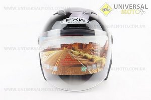 Шолом відкритий+окуляри HF-223 S, ЧОРНИЙ глянець (можливі потертості, дефекти фарбування). FXW (Шоломи / UM3603-V12)