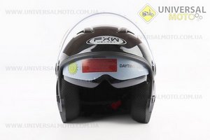 Шолом відкритий+окуляри HF-223 S, ЧОРНИЙ глянець (можливі потертості, дефекти фарбування). FXW (Шоломи / UM3603-V12)