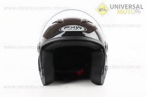 Шолом відкритий+окуляри HF-223 S, ЧОРНИЙ глянець (можливі потертості, дефекти фарбування). FXW (Шоломи / UM3603-V12)